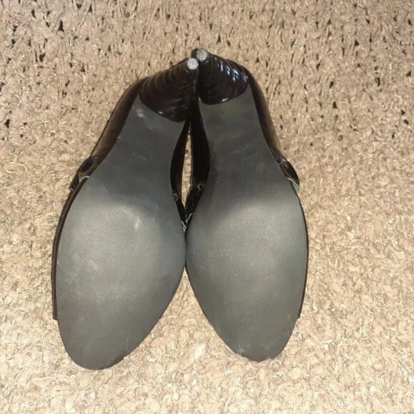 JEFFREY CAMPBELL-Michelle-Black Patent Leather-Unicorn Heel/Ruffles-Size 7-NWOB - Picture 7 of 7